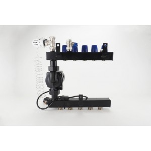 Distribuitor otel cu pompa electronica Grundfos Alpha 2L 5 circuite - incalzire in pardose
