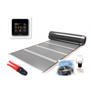 Chit complet film carbon incalzire in pardoseala pentru parchet 12 mp , 1440 W , cu termos
